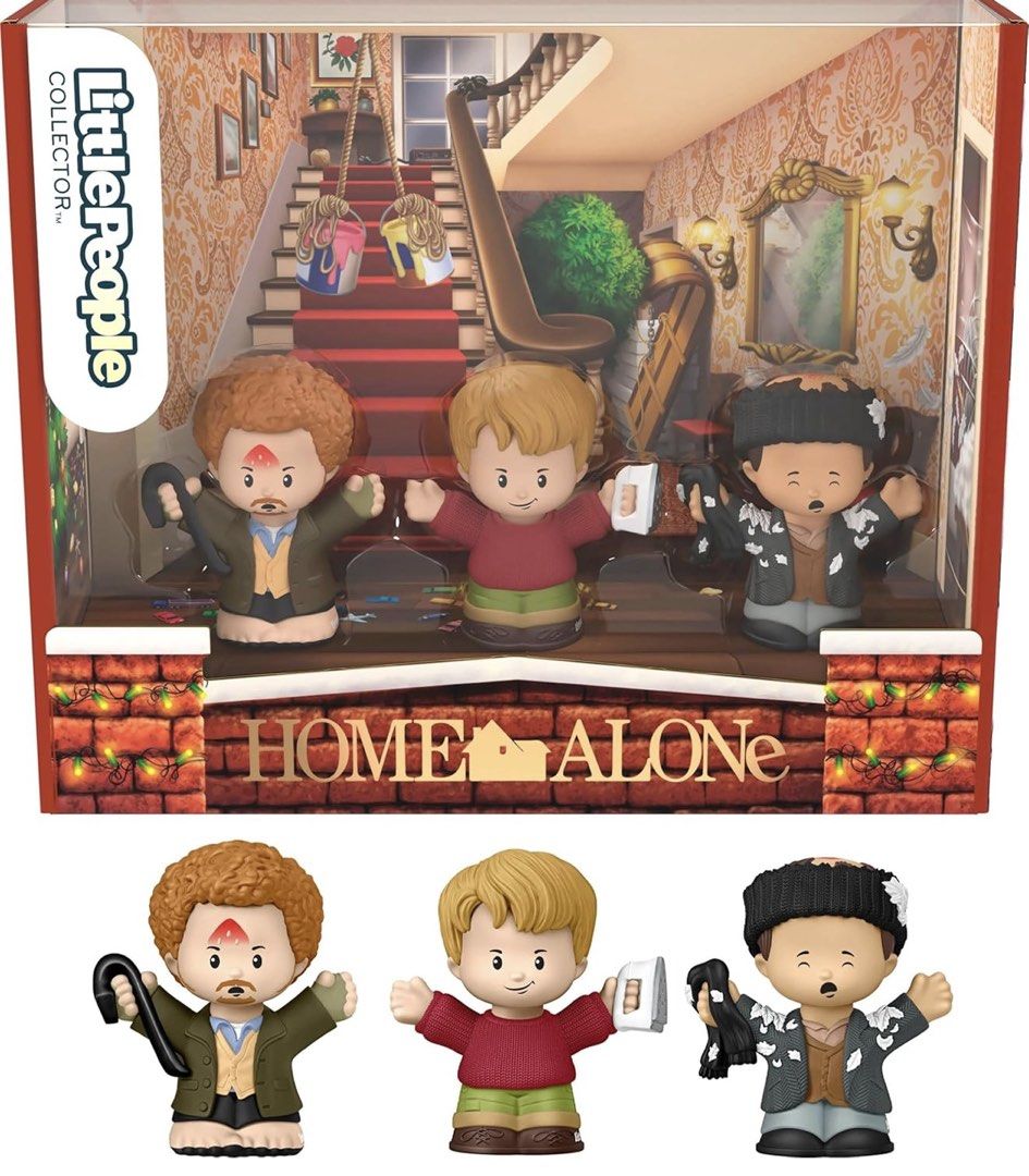 Little People Home Alone Collector's Set (Category: Toys & Games) located in Tagbilaran City. Submitted by luckycat.fa1177 (Listing ID 1436510370, Image 1). Description: Little People Collector's set features characters from the movie Home Alone. The set includes three figures: Kevin McCallister, and the Wet Bandits. The figures are in a display box with a Home Alone themed background. Perfect for fans of the classic holiday film..