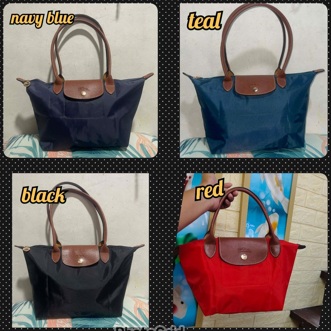 Longchamp Le Pliage Tote Bag (Category: Luxury Bags & Wallets) located in Caloocan City. Submitted by casseyann26-05661 (Listing ID 1436634676, Image 1). Description: - Longchamp Le Pliage tote bag - Available colors: navyblue,black,teal,red - Features: - Zipper closure ykkzipper coded - Leather handles - Leather flap with button closure - Spacious and suitable for everyday use - Made of durable material.