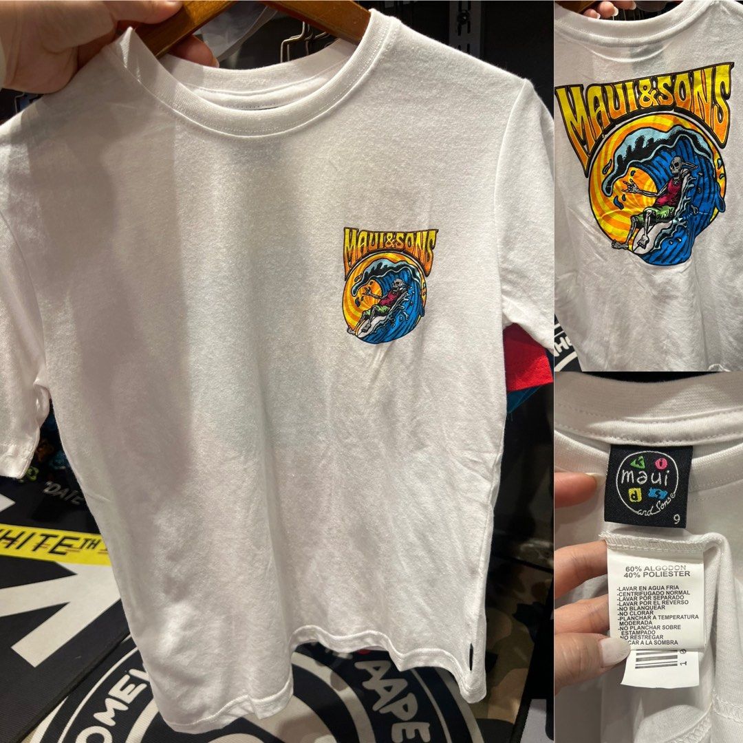 Maui & Sons Kids Tshirts (Category: Babies & Kids Fashion) located in Imus. Submitted by vdc.apparel (Listing ID 1436505974, Image 1). Description: Please see picture for the age sizes.