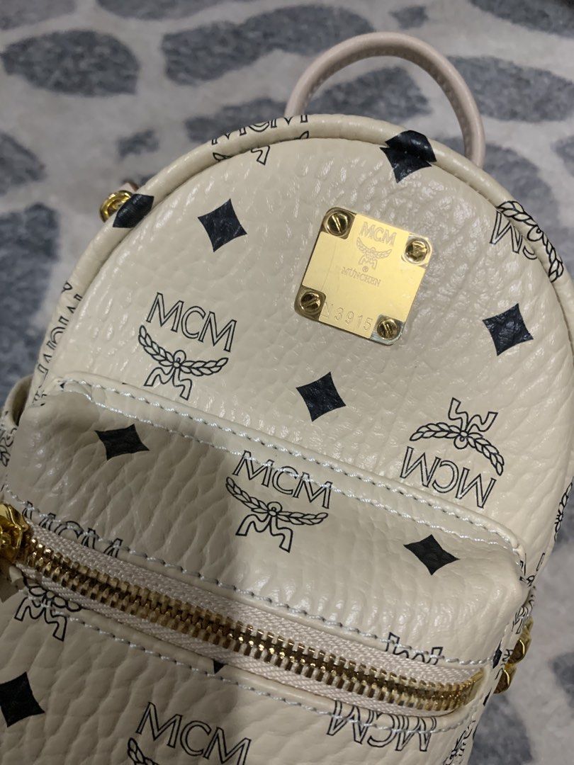 MCM Mini Stark Backpack (Category: Luxury Bags & Wallets) located in Pasig City. Submitted by mr018 (Listing ID 1436640263, Image 2). Description: MCM Backpack FOR SALE Authentic Good as new With box 15k pasig/taytay loc can do lalamove .
