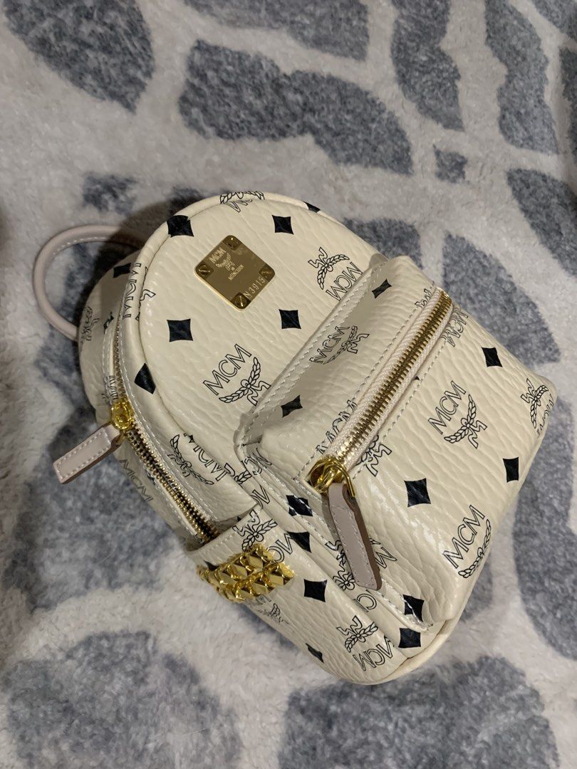 MCM Mini Stark Backpack (Category: Luxury Bags & Wallets) located in Pasig City. Submitted by mr018 (Listing ID 1436640263, Image 1). Description: MCM Backpack FOR SALE Authentic Good as new With box 15k pasig/taytay loc can do lalamove .