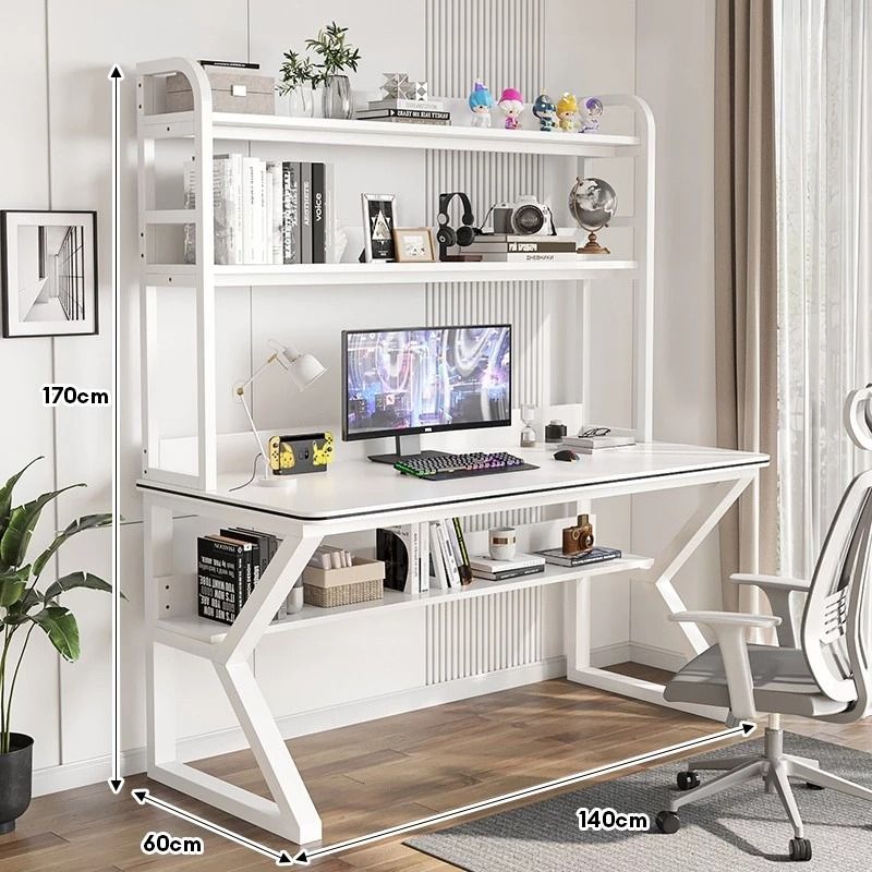 Multi Layer Study Desk With Bookshelf | Space Saving Computer Table ...