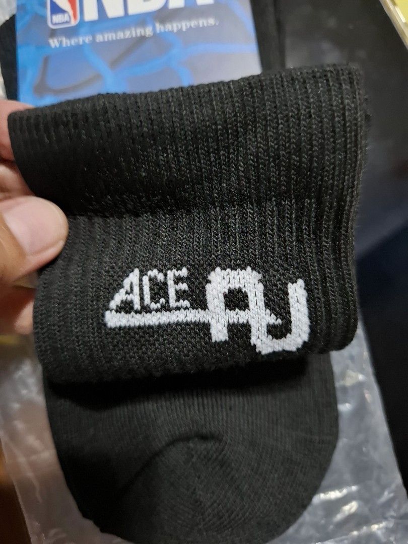 NBA ACE Long Socks 1 pair (Category: Socks) located in Quezon City. Submitted by an.marie (Listing ID 1436571907, Image 3). Description: 1 pair of black long socks thick fabric.