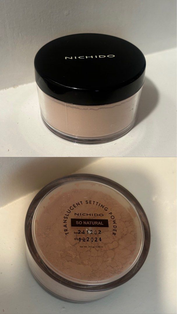 Nichido Translucent Setting Powder - So Natural (Category: Makeup) located in Manila. Submitted by thecl0setclub (Listing ID 1436548848, Image 1). Description: - Nichido Translucent Setting Powder - Shade: So Natural - Swatched only - No puff - Store bought !! rfs: - Wrong shade Buyer may request for more pics!! 🫰🏻.