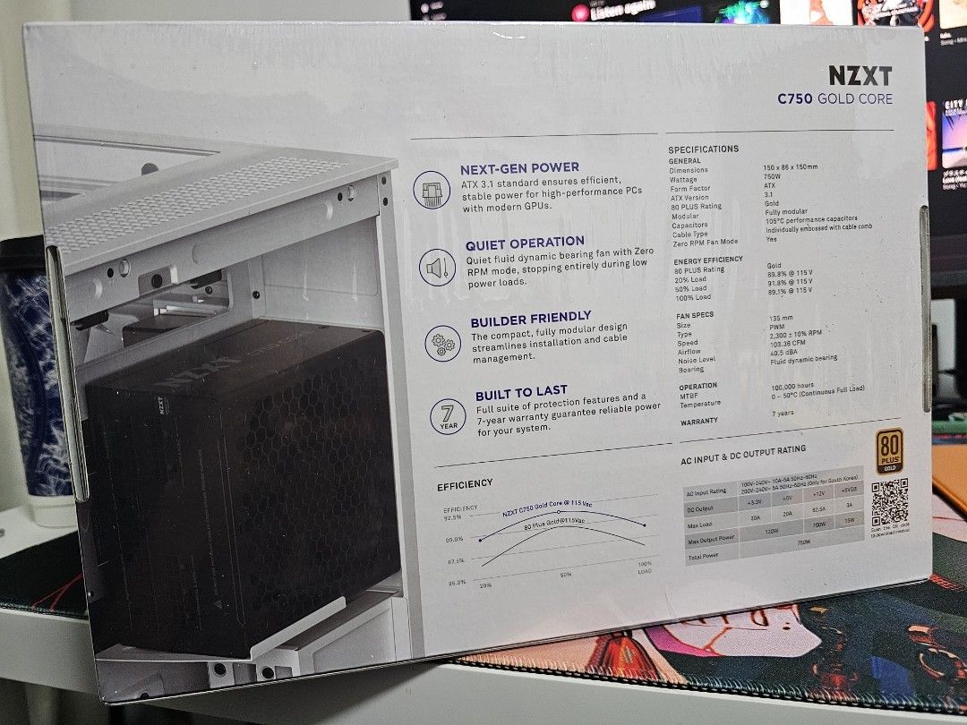 NZXT C750 CORE GOLD PSU447451147440629761