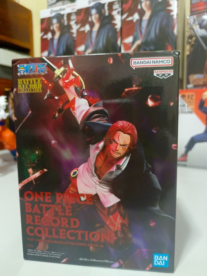 One Piece Battle Record Collection Shanks Special Figure (Category: Figurines & Statues) located in Quezon City. Submitted by dancollectives (Listing ID 1436628828, Image 1). Description: - One Piece Battle Record Collection Shanks Special figure - Features Shanks in a dynamic pose - Includes his sword - Manufactured by Bandai - Box art showcases Shanks - Condition: MIB.