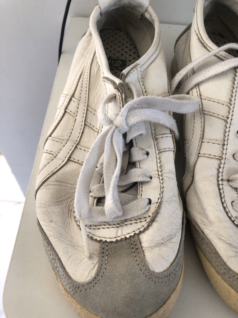 Onitsuka Tiger Mexico 66 White Sneakers (Category: Sneakers) located in Manila. Submitted by rshay (Listing ID 1436522847, Image 2). Description: - Onitsuka Tiger Mexico 66 - White leather upper with grey suede accents - Needs cleaning and signs of use but still usable .