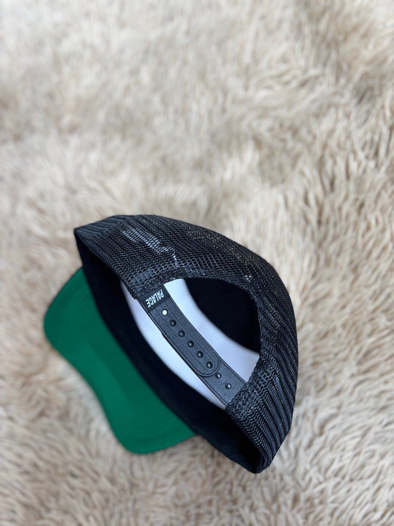 Palace Thrasher Cap (Category: Caps & Hats) located in Quezon City. Submitted by nojthrift (Listing ID 1436509458, Image 2). Description: - Black Palace x Thrasher cap - Mesh back for breathability - Green underside on the brim - Adjustable strap for a comfortable fit - Embroidered Palace and Thrasher logos - Logos in yellow and orange 850+ship only.