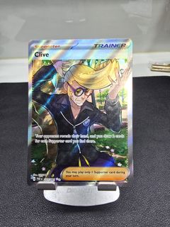 clive full art pokemon card Clive SIR 236/091 Extended Art Custom Pokemon Card Display Case – GeeksStop