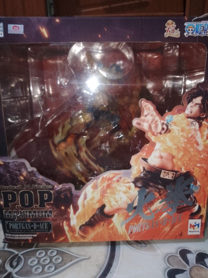 POP Maximum Portgas D. Ace Figure (Category: Figurines & Statues) located in Manila. Submitted by aaronjames22 (Listing ID 1436641198, Image 1). Description: - POP Maximum Portgas D. Ace figure - Features Ace surrounded by flames - Includes original box - Highly detailed collectible - Ideal for One Piece collectors.