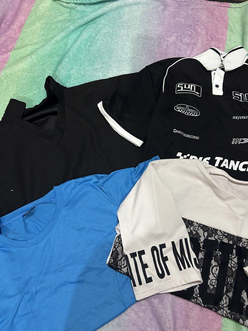 assorted shirts (Category: Shirts) located in Manila. Submitted by itskaaaaaaih (Listing ID 1436547302, Image 1). Description: - preloved shirts - take all for 100 - need wash.