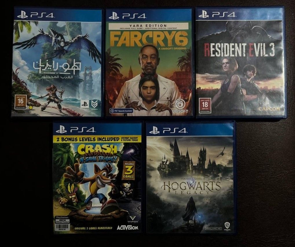 PS4 GAMES FOR SALE OR SWAP (Category: PlayStation) located in Manila. Submitted by lives_matter2026 (Listing ID 1436620330, Image 1). Description: FOR SALE OR SWAP SA OTHER GAMES ▪️GHOST OF TSUSHIMA - 1300 ▪️GOD OF WAR RAGNAROK - 1300 ▪️HORIZON FORBIDDEN WEST - 1200 ▪️HOGWARTS LEGACY - 1200 ▪️MONSTER HUNTER WORLD ICEBORNE MASTER EDITION (W/ STEELCASE) - 1200 ▪️RED DEAD REDEMPTION 2 - 1000 ▪️DAYSGONE - 900 ▪️CTR NITRO FUELED (MULTIPLAYER GAME) - 1