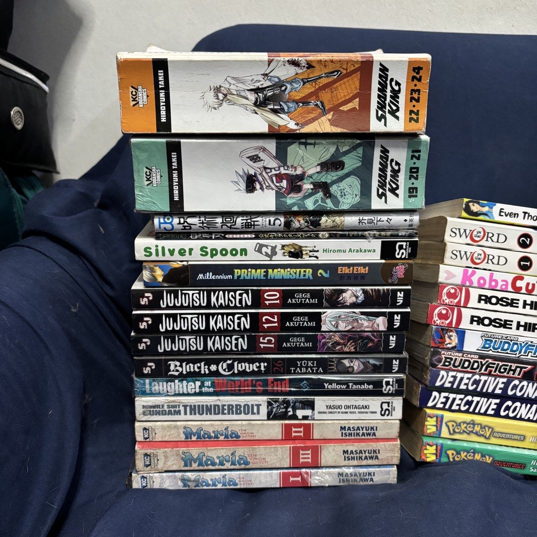 random manga (pricelist at the end!) (Category: Comics & Manga) located in Quezon City. Submitted by potchi.bns (Listing ID 1436591034, Image 3). Description: random manga (jjk, demon slayer, bleach, death note, mha, magi, etc.) - not all 250! see last slides for pricelist :) - mostly new (feel free to dm me for more pics or questions!) - rfs: need funds mop: gcash mod: lalamove or 🍊 app checkout — location: qc.