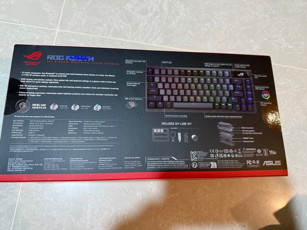 ROG azoth wireless mechanical gaming keyboard447693534549790723