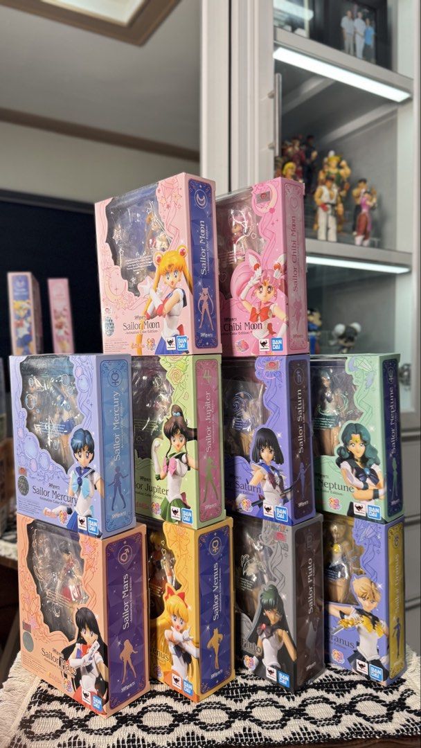 Sailor Moon s.h.figuarts Action Figures (Category: Toys & Games) located in Bulacan. Submitted by ajagpoon (Listing ID 1436583126, Image 1). Description: - Complete set of Sailor Moon S.H.Figuarts action figures. - Includes Sailor Moon, Chibi Moon, Sailor Mercury, Sailor Jupiter, Sailor Saturn, Sailor Neptune, Sailor Mars, Sailor Venus, Sailor Pluto, and Sailor Uranus. - All figures are in their original packaging. - Ideal for collectors and Sail