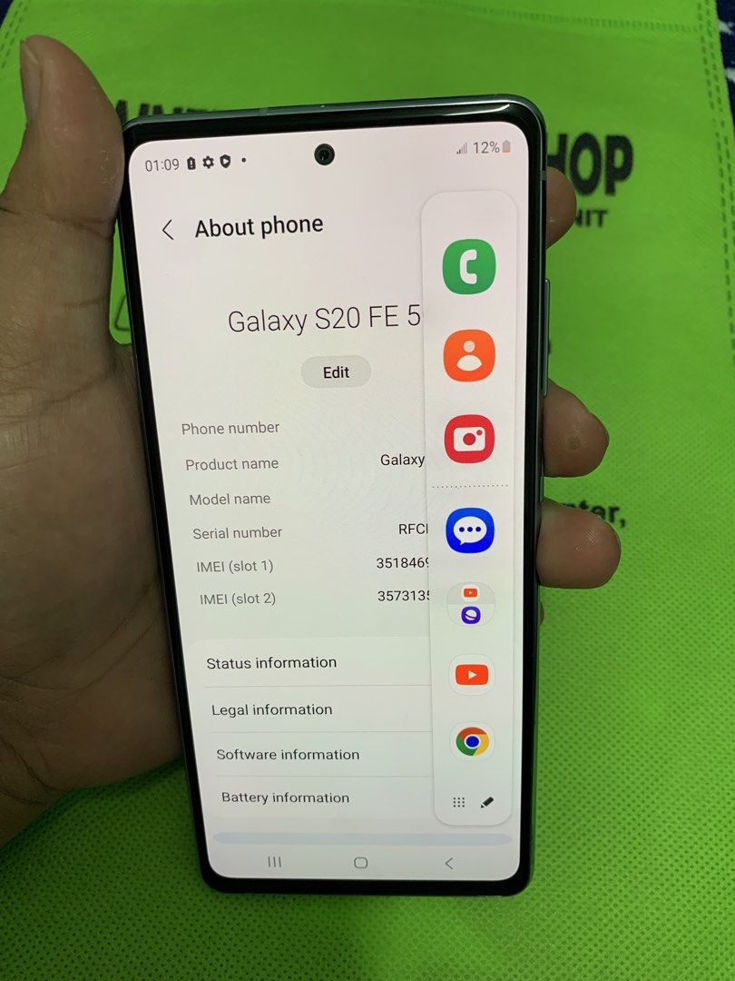 SAMSUNG S20 FE 5G 8/128 (Category: Samsung) located in San Juan City. Submitted by wainefrey10 (Listing ID 1436634637, Image 2). Description: SAMSUNG S20 FE 5G 8/128 (PLEASE SEARCH MO NALANG FULL SPECS) ALL GOODS AT WORKING OPEN-LINE Dual sim GAMING PHONE SCREEN TESTED SIGNAL TEST CAMERA MALINAW HONEST ISSUE ILALAGAY SA NOTE KUNG MERON MAN PARA AWARE KA! MAKINIS NAMAN PEDE SA MAARTE BAWAL SA NAG IINARTE! NO DEADPIXEL NO AMOLED BURN TEST ALL YOU W