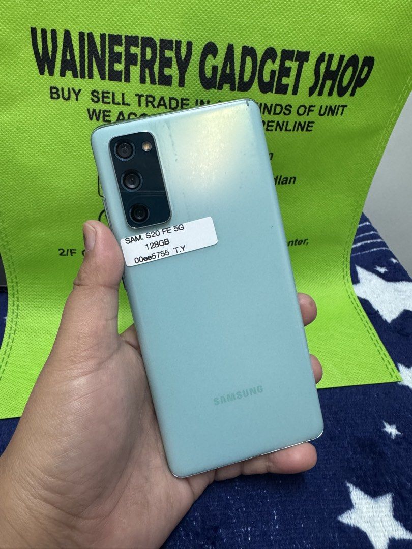 Samsung S20 Fe 5G 8/128 (Category: Samsung) located in San Juan City. Submitted by wainefreygadgetshop (Listing ID 1436635757, Image 1). Description: Samsung S20 Fe 5G 8/128 (PLEASE SEARCH MO NALANG FULL SPECS) ALL GOODS AT WORKING OPEN-LINE Dual sim GAMING PHONE SCREEN TESTED SIGNAL TEST CAMERA MALINAW HONEST ISSUE ILALAGAY SA NOTE KUNG MERON MAN PARA AWARE KA! MAKINIS PEDE SA MAARTE BAWAL SA NAG IINARTE! NO AMOLED BURN NO DEADPIXEL TEST ALL YOU