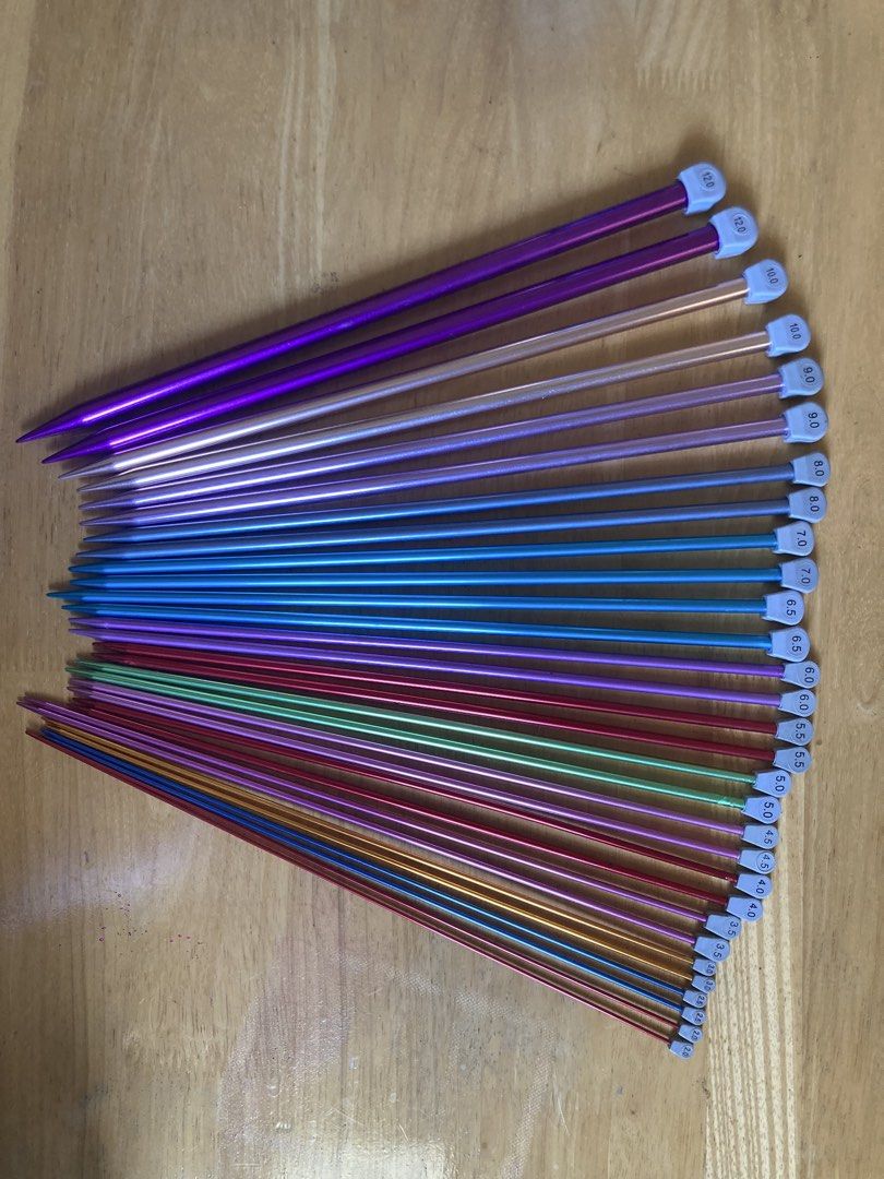 Set of Knitting Needles (Category: Craft Supplies & Tools) located in Makati City. Submitted by jessicainstyle (Listing ID 1436526000, Image 3). Description: - Never used, pristine condition - Assorted metal knitting needles - Sizes: 2.0mm to 12.0mm - Vibrant colors - Ideal for various knitting projects - High quality stainless, colorful (Glass jar not included).