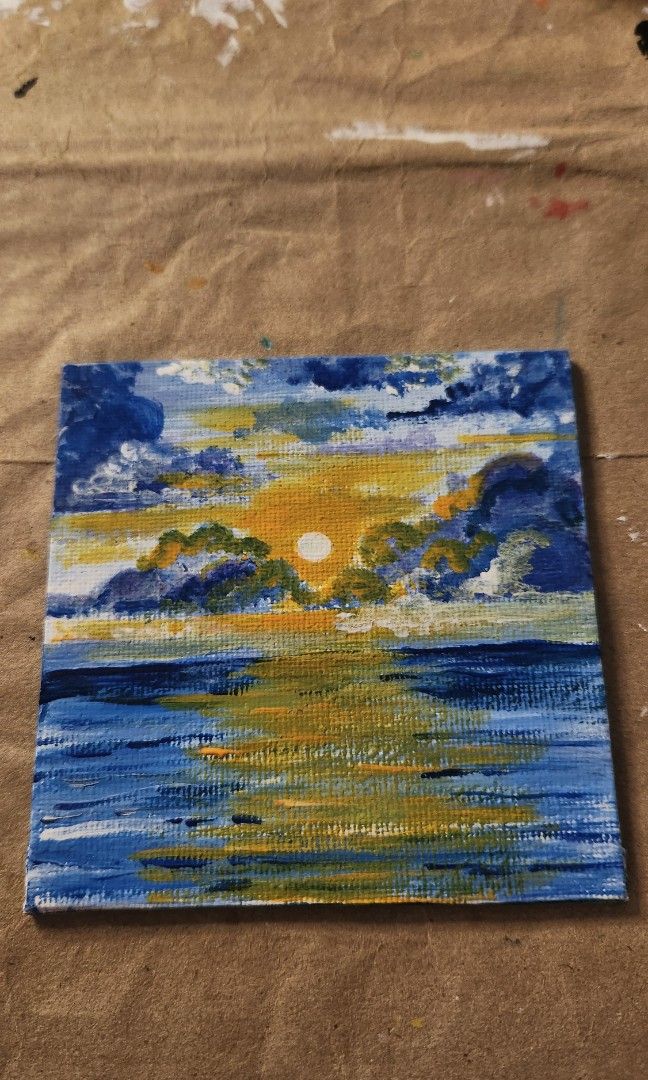 Sunsets Mini PAINTING canvas" (Category: Art & Prints) located in Cavite. Submitted by joycreates (Listing ID 1436523516, Image 2). Description: ✅ Vibrant details, high quality ✅ Perfect for decor & gifts.