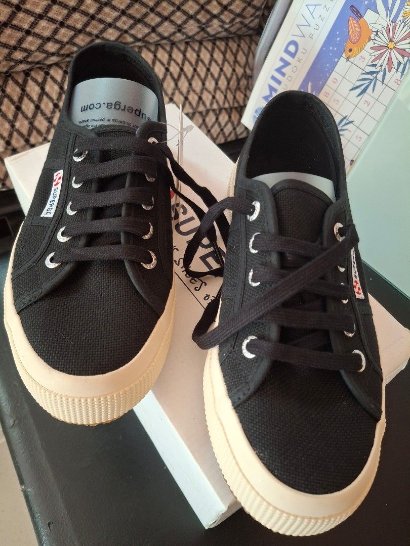 Superga 2750-COTU Classic Black Sneakers (Category: Sneakers) located in General Trias. Submitted by gigi.santos1028 (Listing ID 1436552792, Image 2). Description: - Superga 2750-COTU Classic sneakers - Color: Black - Size: 37 (US women's 6.5, UK 4) - Features a canvas upper and rubber sole - Brand new with tags - Comes with the original box.