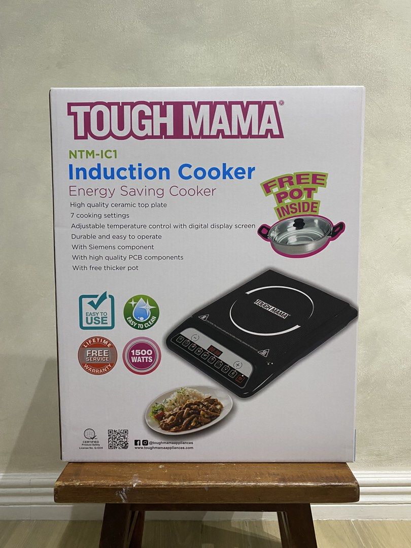 Tough Mama Induction Cooker NTM-IC1 (Category: Cookers) located in Manila. Submitted by papupeeps (Listing ID 1436617532, Image 1). Description: - Tough Mama Induction Cooker - Energy-saving features - High-quality ceramic top plate - 7 cooking settings - Adjustable temperature control with digital display - Includes a free pot - Durable and easy to operate - Siemens components and high-quality PCB components - Lifetime free service warranty.