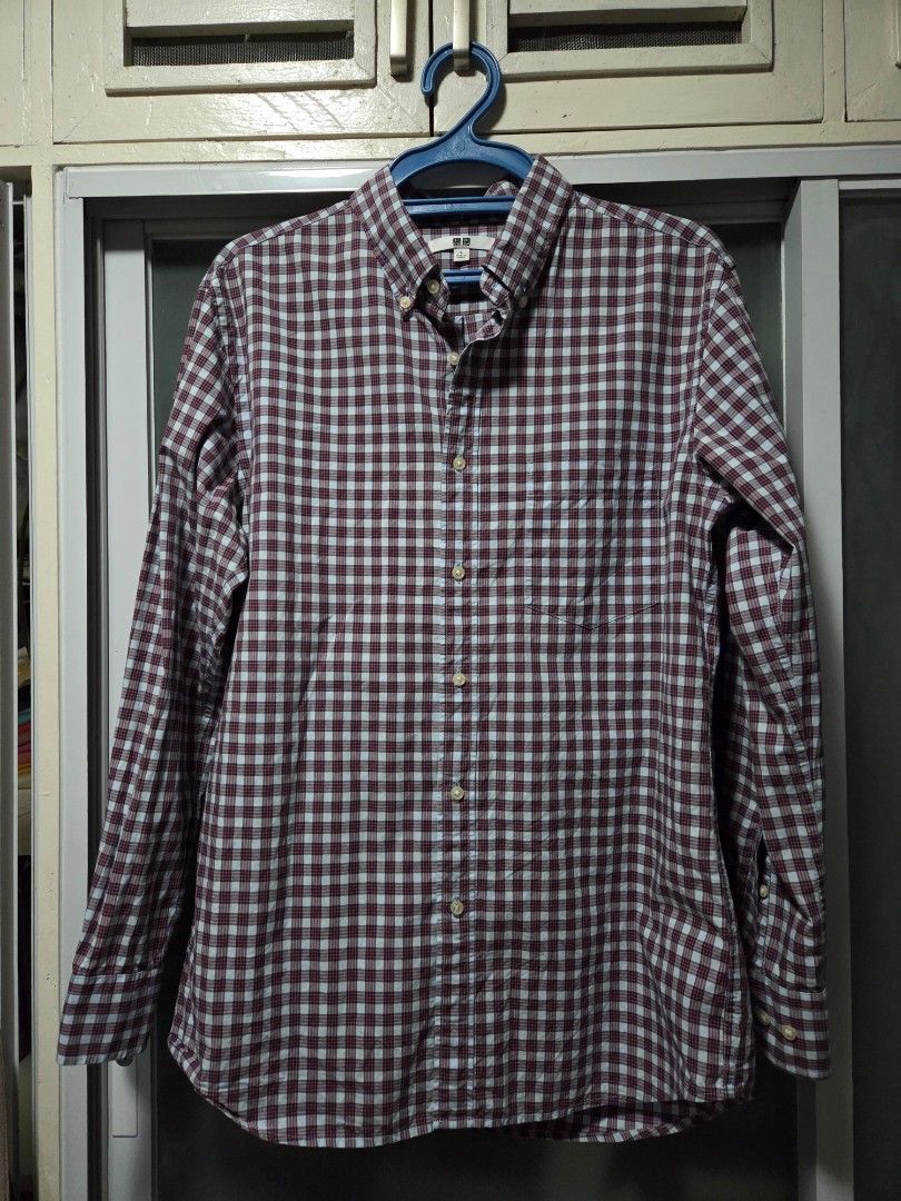 Uniqlo Checkered Long Sleeve Shirt (Category: Tshirts & Polo Shirts ) located in Pasig City. Submitted by ldcayas (Listing ID 1436562255, Image 1). Description: Uniqlo long sleeve checkered shirt. Button-down, collared, and made of 100% cotton. Features a chest pocket. Red, white, and blue color scheme. Extra buttons included. chest approx 20.5 inches Mode of Payment Gcash or Bank Transfer SF shouldered by the Buyer.