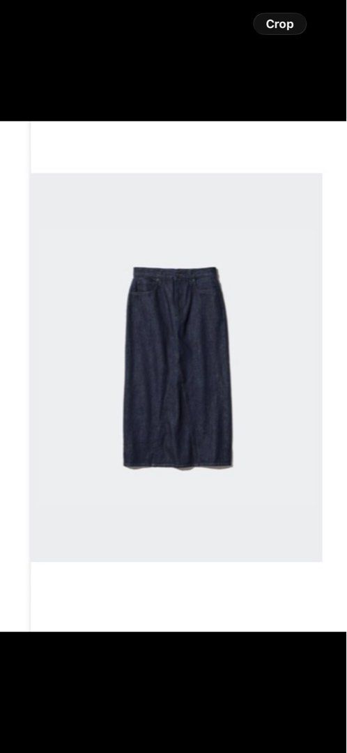 Uniqlo Denim Maxi Skirt (Category: Skirts) located in Indang. Submitted by ayanaonfit (Listing ID 1436633359, Image 1). Description: - Dark wash denim maxi skirt - Elastic waistband - Straight cut - Ankle-length - Versatile style - Perfect for casual or polished looks.