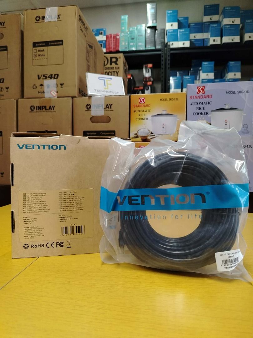 Vention 20M Cat6 UTP Patch Ethernet Cable Black IBEBQ (Category: Cables & Adaptors) located in Pasig City. Submitted by technofuseofficial (Listing ID 1436548037, Image 3). Description: Vention 20M Cat6 UTP Patch Ethernet Cable Black IBEBQ Brand New and Original Items Store Location: 4F Unit 402, 604 Shaw Boulevard, Barangay Kapitolyo, Pasig City Same Day Delivery: - Lalamove delivery within Metro Manila - For walk-ins: Always PM first for item a