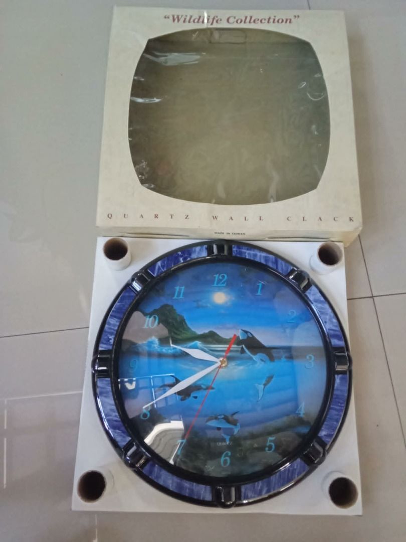 Vintage Wildlife Collection Orcas wall clock 30cm diameter Php950 (Category: Clocks) located in Taytay. Submitted by fastdragon-e045 (Listing ID 1436522333, Image 2). Description: Vintage Wildlife Collection Orcas wall clock 30cm diameter Php950 good working condition brand new, old stock mint condtion.