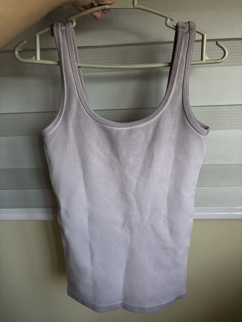 Zara mauve ribbed tank top (Category: Sleeveless) located in Manila. Submitted by 4caroll (Listing ID 1435395495, Image 2). Description: modal fabric super comfy.