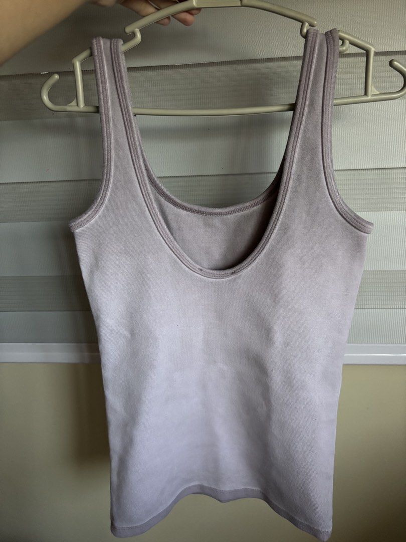 Zara mauve ribbed tank top (Category: Sleeveless) located in Manila. Submitted by 4caroll (Listing ID 1435395495, Image 3). Description: modal fabric super comfy.