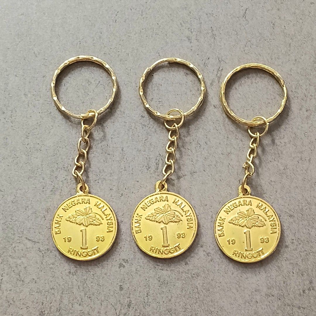 3 Units - Keychain of ( Repro ) Malaysia Ringgit Bunga Raya, Hobbies ...