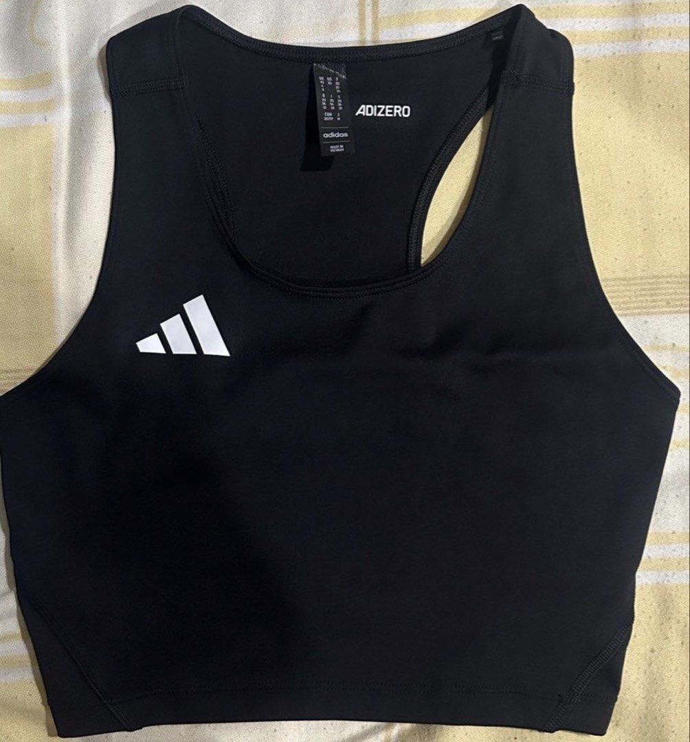 Adidas Adizero Crop top (Category: Activewear) located in Cebu City. Submitted by 012goodiegoodie (Listing ID 1433470002, Image 1). Description: - Adidas Adizero crop workout top - Color: Black - XS size in UK, US, and F sizes - Measurements in centimeters on tag - RFS: too small for me.