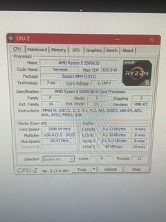 AMD Ryzen 5 5500X3D Processor456110832061009920