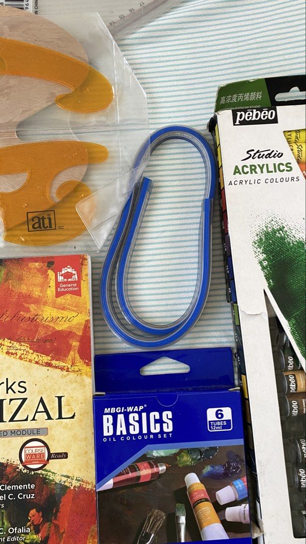 Architecture Supplies Set - Drawing Tools, Paints, Books (Category: Stationery & School Supplies) located in Las Pinas. Submitted by kathleenfayemiranda17 (Listing ID 1436696022, Image 3). Description: - Drawing tools: stencils, rulers, compass set - Paints: Oil paints and acrylic paints - Accessories: Wooden palette - Books: "Solid Mensuration: Understanding the 3D Space" and "The Life and Works of Rizal".