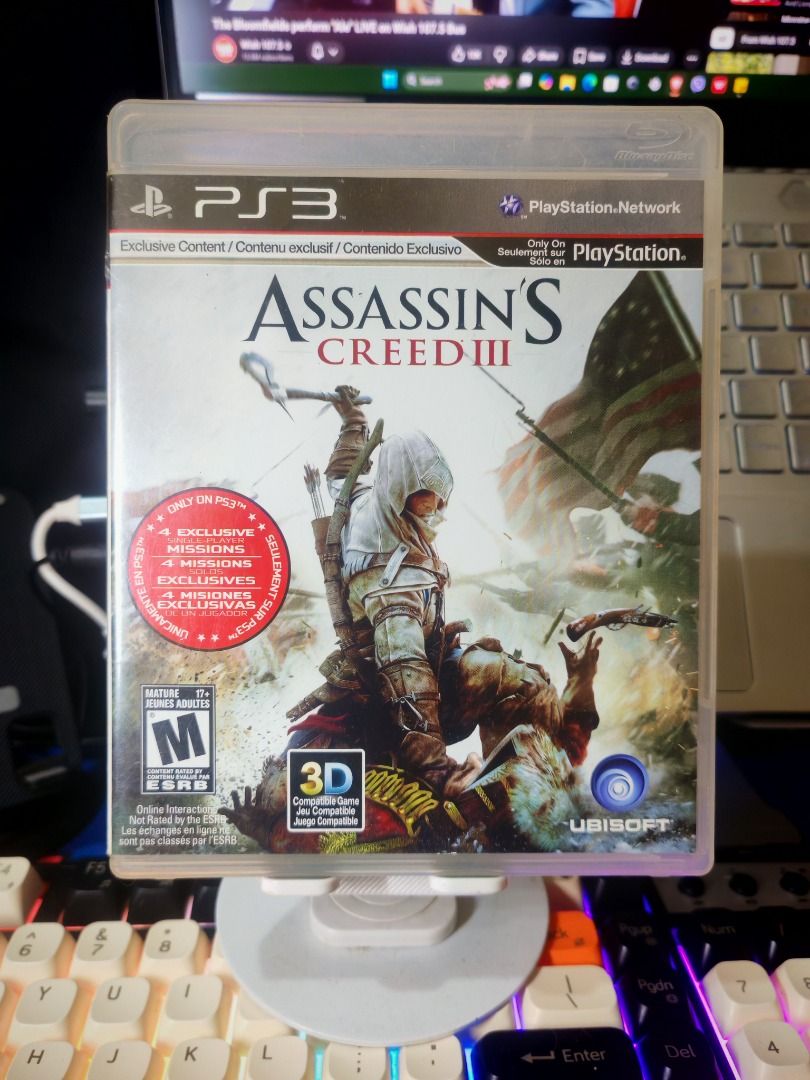 ASSASIN'S CREED III PS3 (Category: PlayStation) located in Santa Rosa. Submitted by tristanmunoz (Listing ID 1436811882, Image 1). Description: FOR SALE!!! Php 550 ASSASIN'S CREED III PS3 UBISOFT R1 CIB 100% Authentic Tested working condition Can do video calls Warranty: 24 hours testing warranty, will do change/return if item are proven damaged (will be void if defect is caused by accident, misuse, negligence, including tampering). Return delive