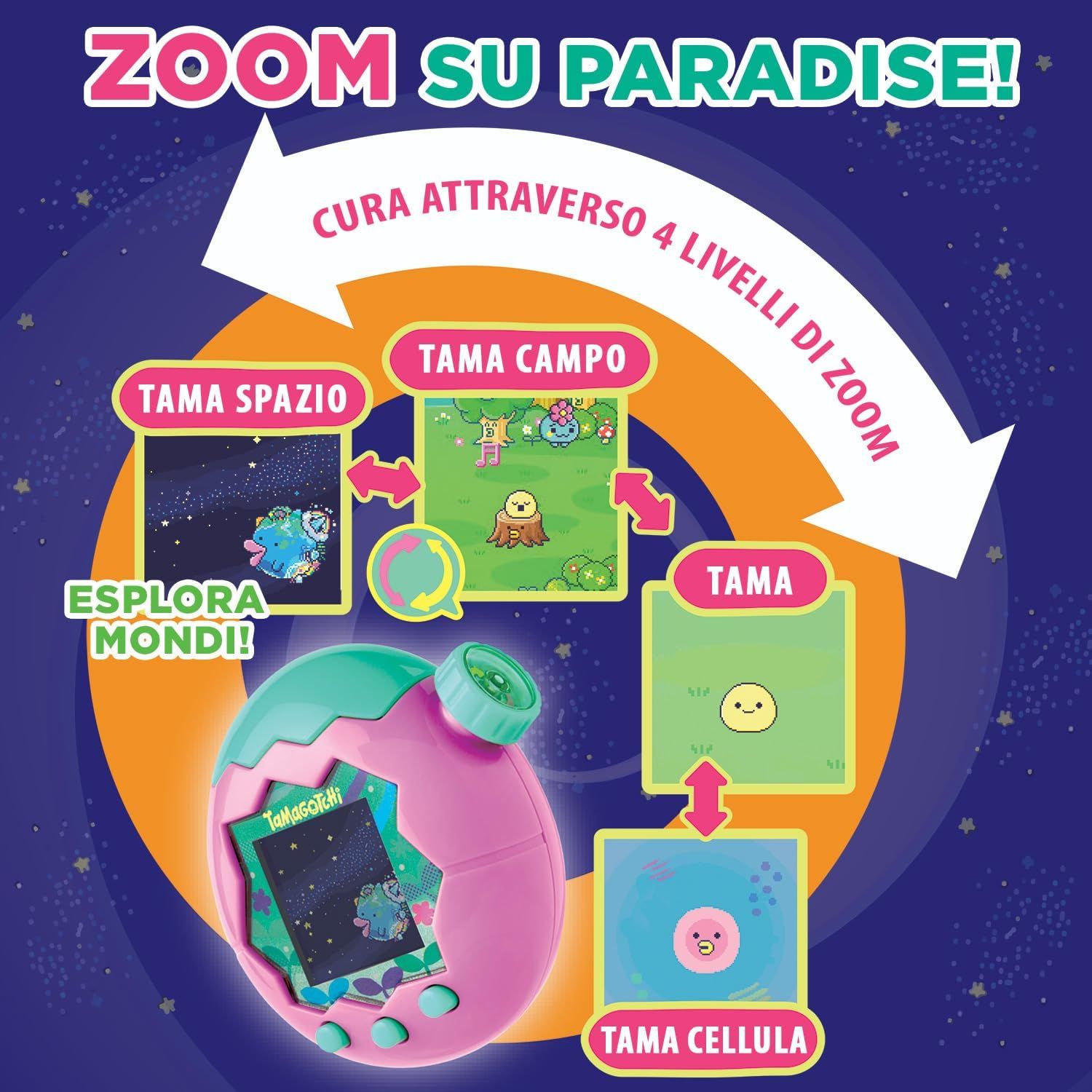 Bandai - Tamagotchi Paradise Earth - Virtual Pet to Wind Up - Tamagotchi Interactive Toy in German, Zoom - Model Earth in Pink and Green - Toy for Children from 6 Years - 43421 - [Green] [] (Category: Interactive Toys) located in Singapore. Submitted by lobangqueensg (Listing ID 1436724367, Image 3). Description: TAMAGOTCHI Virtual pet - Tamagotchi is an electronic toy that allows you to raise your own virtual pet. A cult object of the 90s, which