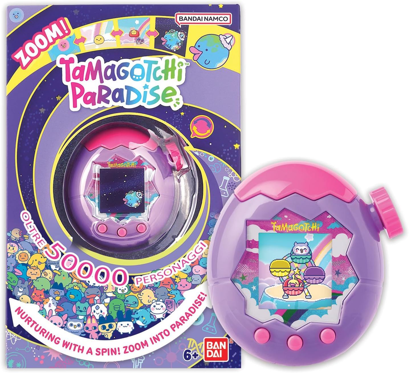 Bandai - Tamagotchi Paradise Sky - Virtual Pet to Wind Up - Tamagotchi with Zoom Rotary Wheel - Interactive Toy in German - Model Sky in Purple and Pink - 43423 - [pink] [] (Category: Interactive Toys) located in Singapore. Submitted by lobangqueensg (Listing ID 1436724542, Image 1). Description: TAMAGOTCHI Virtual pet - Tamagotchi is an electronic toy that allows you to raise your own virtual pet. A cult object of the 90s, which impresses with n