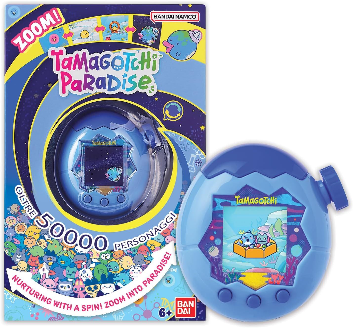 Bandai - Tamagotchi Paradise Water - Virtual Pet to Wind Up - Tamagotchi Interactive Toy in German, Zoom Rotary Wheel - Water Model in Blue - Toy for Children from 6 Years - 43422 - [blue] [] (Category: Interactive Toys) located in Singapore. Submitted by lobangqueensg (Listing ID 1436724681, Image 1). Description: TAMAGOTCHI Virtual pet - Tamagotchi is an electronic toy that allows you to raise your own virtual pet. A cult object of the 90s, whi