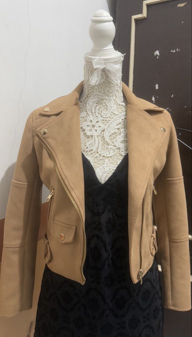 biker y2k jacket brown (Category: Coats, Jackets and Outerwear) located in Bulacan. Submitted by grailzzz (Listing ID 1436659047, Image 3). Description: like new, no flaws fit s-m suede like finish perfect for out of the country fits .