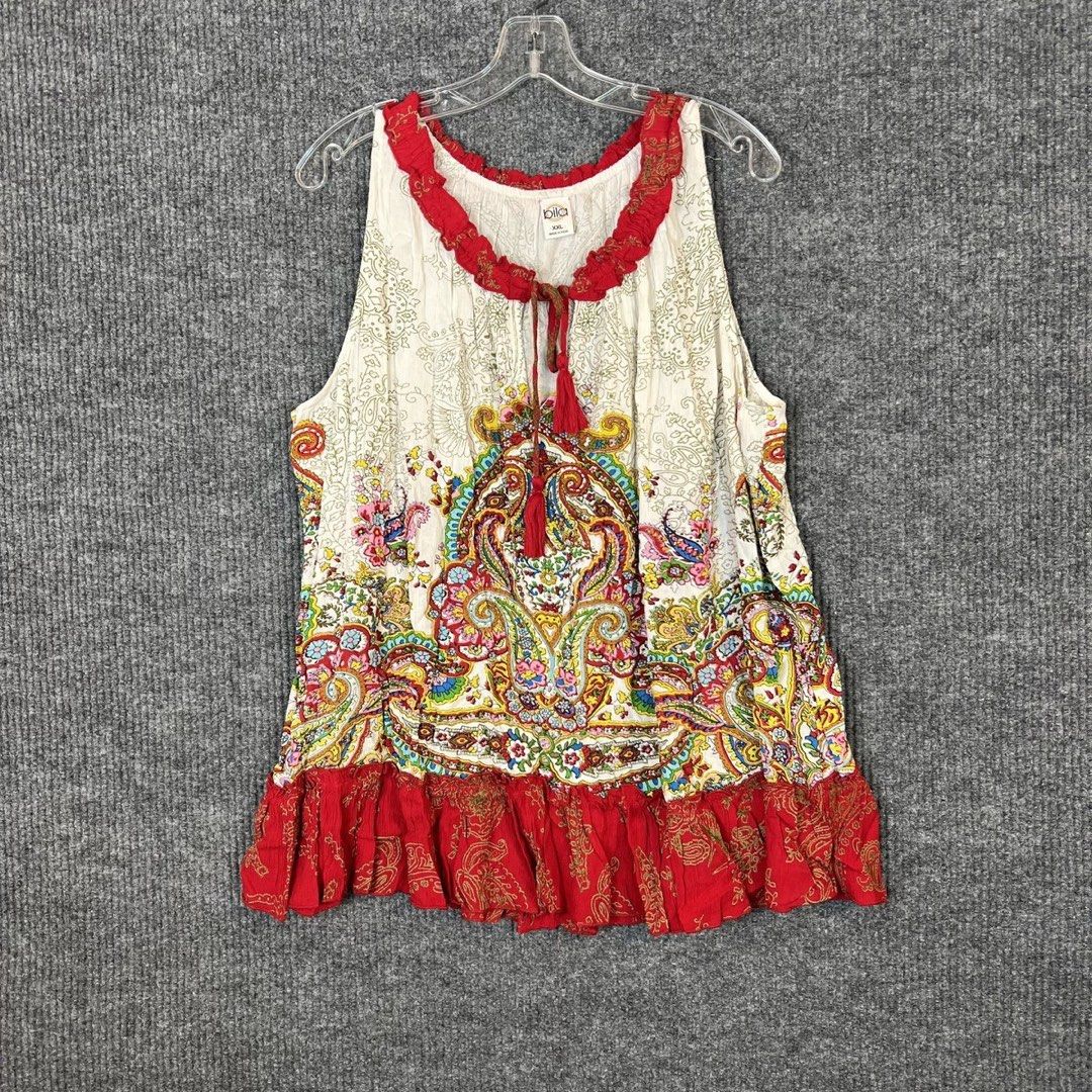 Bila paisley boho frills top (Category: Sleeveless) located in Baguio. Submitted by thecloset.bg (Listing ID 1436787288, Image 2). Description: .