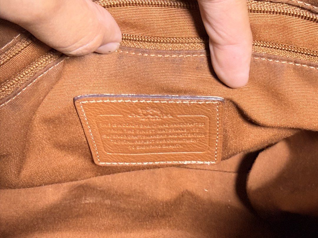 Coach East & West Celeste Convertible Hobo Bag (Category: Luxury Bags & Wallets) located in Antipolo. Submitted by by.stef (Listing ID 1436765895, Image 3). Description: Authentic Coach leather shoulder/crossbody bag Soft tan/caramel leather With original Coach dust bag included 😊 Used for personal use but still in very good usable condition overall. Interior is clean and zipper works smoothly. Please manage expectations for a preloved item with