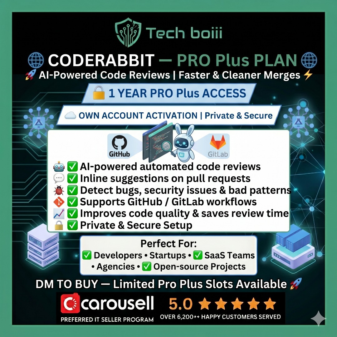 CodeRabbit Pro Plus Plan (1 Year) | AI Code Reviewer | Official Account ...