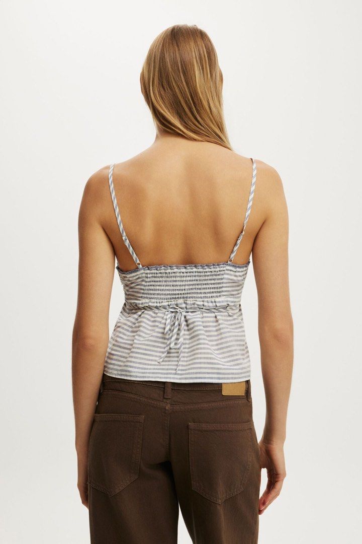 cotton on blue striped daydream cami (Category: Sleeveless) located in Quezon City. Submitted by s0l4nge (Listing ID 1436790108, Image 3). Description: price is firm used once bnew condition.