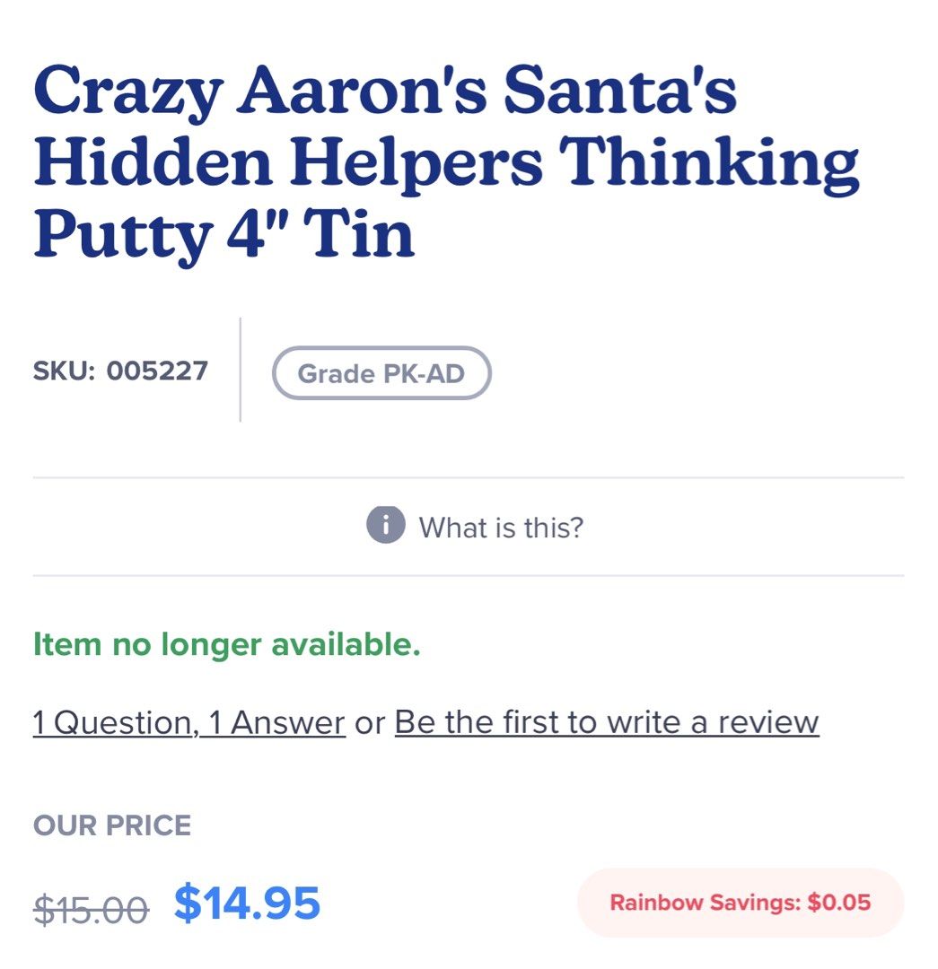 Crazy Aaron's Santa's Hidden Helpers Thinking Putty 4" Tin (Category: Kids Toys) located in Las Pinas. Submitted by defg35 (Listing ID 1436695865, Image 3). Description: Brand new.