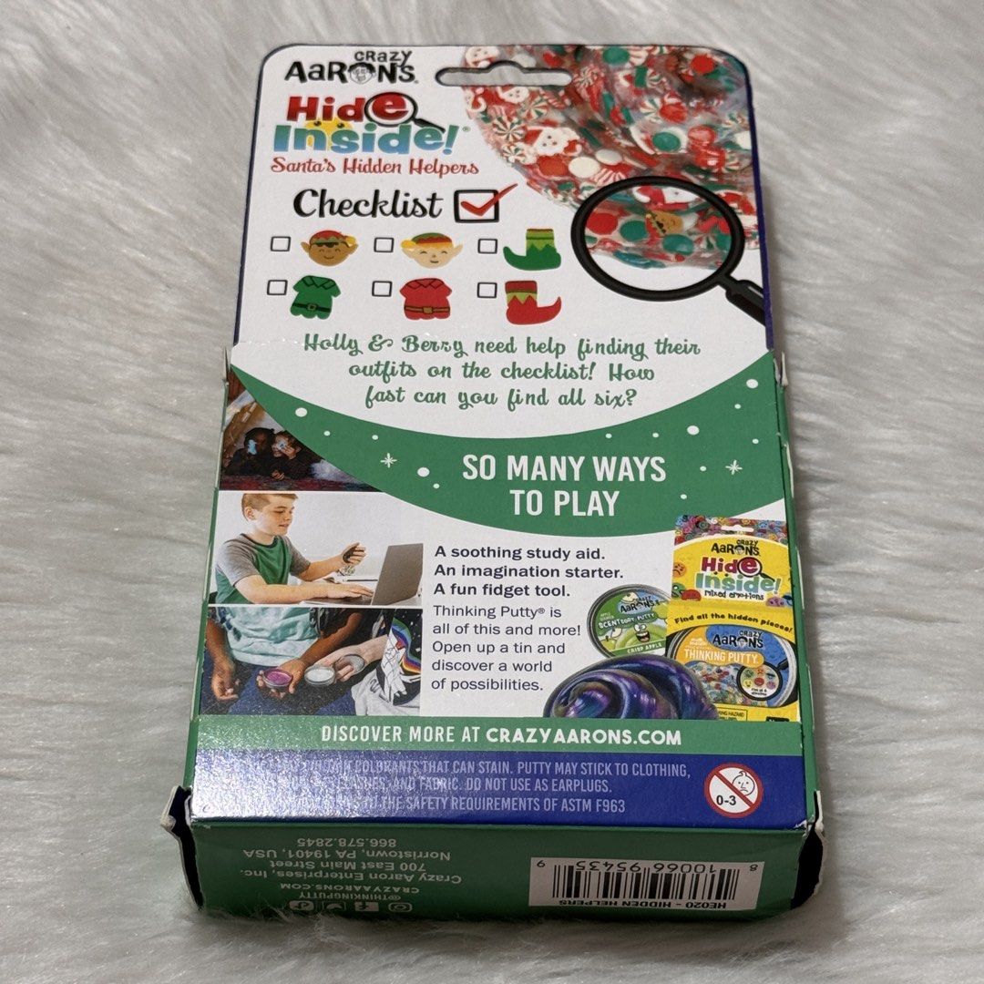 Crazy Aaron's Santa's Hidden Helpers Thinking Putty 4" Tin (Category: Kids Toys) located in Las Pinas. Submitted by defg35 (Listing ID 1436695865, Image 2). Description: Brand new.