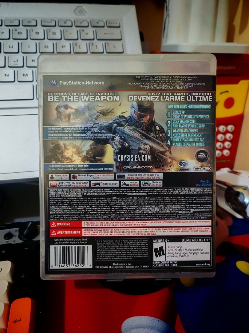 CRYSIS 2 LIMITED EDITION PS3 (Category: PlayStation) located in Santa Rosa. Submitted by tristanmunoz (Listing ID 1436806487, Image 2). Description: FOR SALE!!! Php 500 CRYSIS 2 LIMITED EDITION PS3 EA R1 CIB 100% Authentic Tested working condition Can do video calls Warranty: 24 hours testing warranty, will do change/return if item are proven damaged (will be void if defect is caused by accident, misuse, negligence, including tampering). Return d