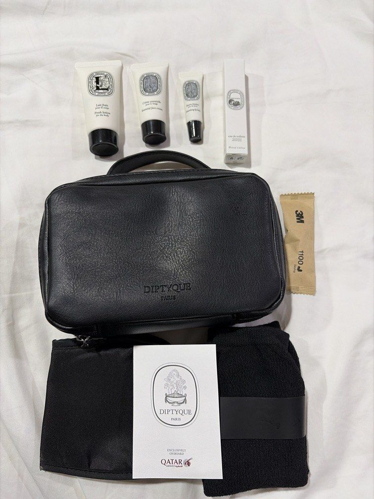 Diptyque pouch Qatar business class (Category: Purses & Pouches) located in Pasig City. Submitted by designeritems4less (Listing ID 1436776604, Image 1). Description: Full complete Diptyque pouch set Brand new .