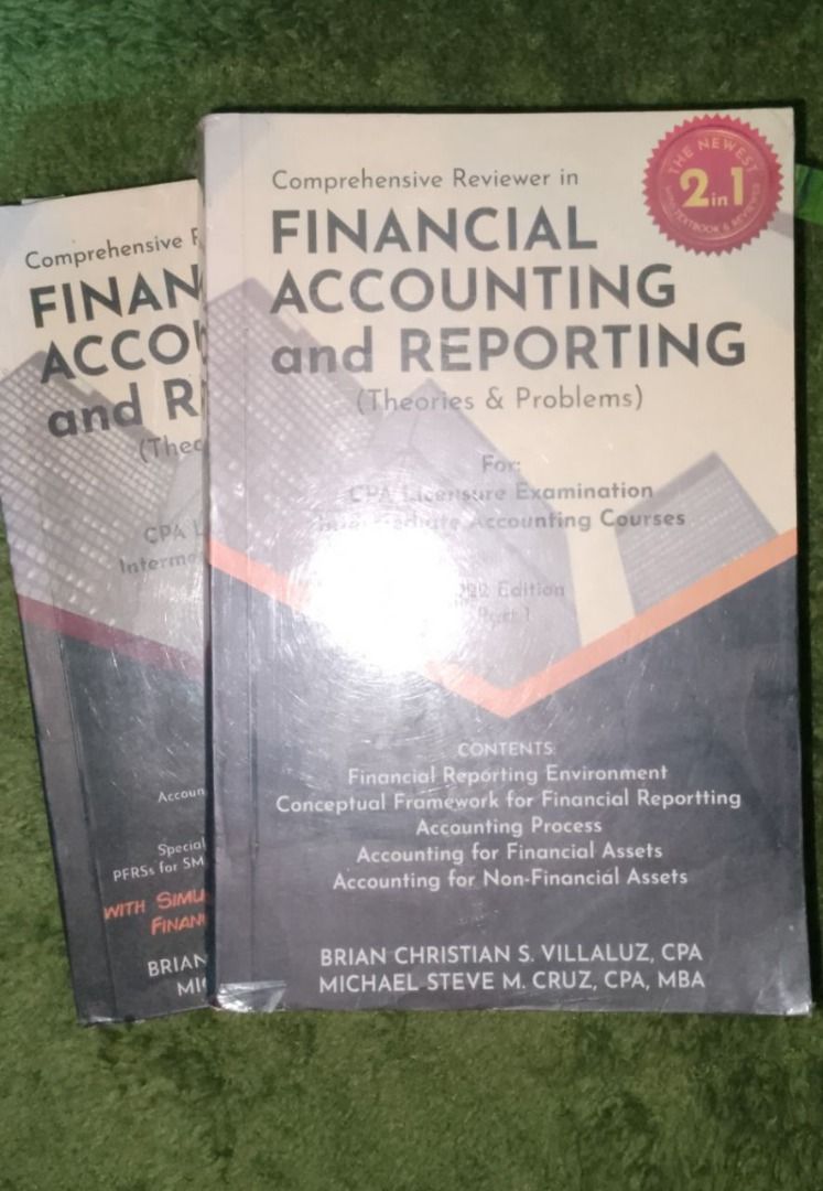 Financial Accounting and Reporting Reviewer (Category: Textbooks) located in Camalig. Submitted by hannahjiie (Listing ID 1436744967, Image 1). Description: - Comprehensive Reviewer for Financial Accounting and Reporting - Authored by Brian Christian S. Villaluz, CPA and Michael Steve M. Cruz, CPA, MBA - Covers topics for CPA Licensure Examination and Intermediate Accounting - Includes: - Financial Reporting Environment - Conceptual Framework for