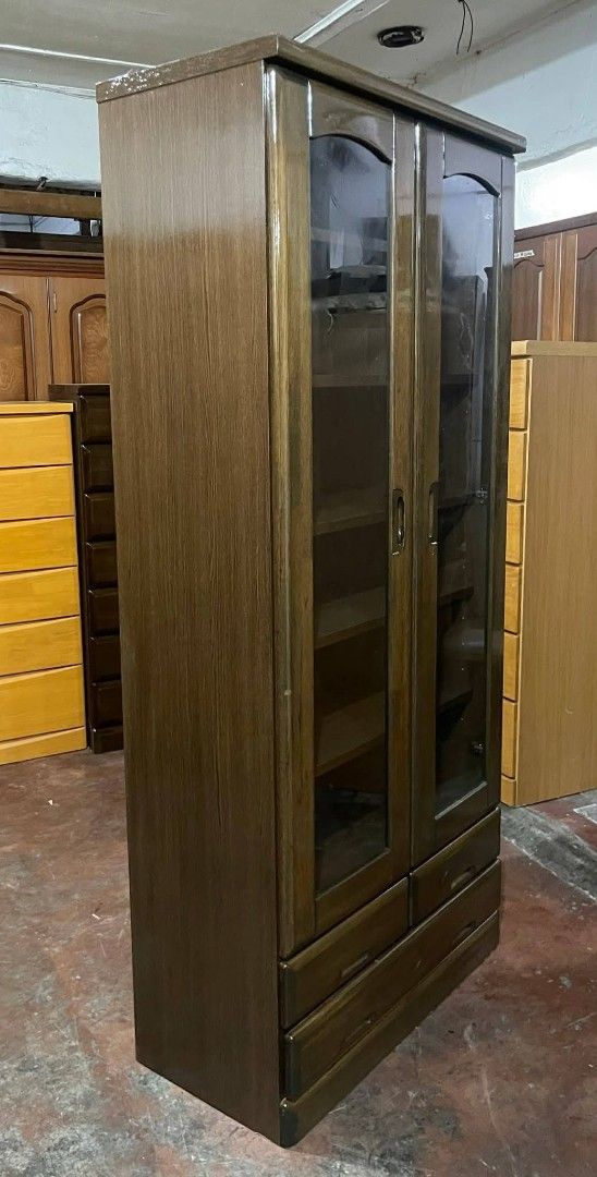 Full Glass Door Display Cabinet Bookcase with Bottom Drawers (Category: Shelves, Cabinets & Racks) located in Quezon City. Submitted by dannikkishoppe2 (Listing ID 1436788152, Image 3). Description: Full Glass Door Display Cabinet Bookcase with Bottom Drawers‼️₱8800‼️ ✨ Sturdy and elegant design ✨ With adjustable shelves for flexible storage ✨ Bottom drawers for extra space Please manage your expectations as there might be minimal flaws. Color ma